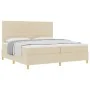 Cama con Base de Resortes y Colchón Crema 200x200 cm Tela von , Betten und Lattenroste - Ref: Foro24-3339572, Preis: 646,45 €...