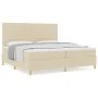 Cama con Base de Resortes y Colchón Crema 200x200 cm Tela von , Betten und Lattenroste - Ref: Foro24-3339572, Preis: 646,45 €...