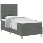 Cama con Box Spring y Colchón Gris Oscuro 100x200 cm Tela | Foro24.es | Tu tienda online para hogar, jardín y más Foro24.es
