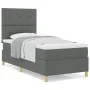 Cama con Box Spring y Colchón Gris Oscuro 100x200 cm Tela | Foro24.es | Tu tienda online para hogar, jardín y más Foro24.es
