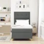 Cama con Box Spring y Colchón Gris Oscuro 100x200 cm Tela | Foro24.es | Tu tienda online para hogar, jardín y más Foro24.es
