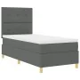 Cama con Box Spring y Colchón Gris Oscuro 100x200 cm Tela | Foro24.es | Tu tienda online para hogar, jardín y más Foro24.es