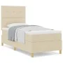 Cama con Base y Colchón Crema 100x200 cm Tela | Foro24.es | Tu tienda online para hogar, jardín y más Foro24.es