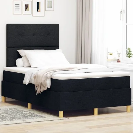 Cama con Box Spring y Colchón Negra 120x200 cm Tela | Foro24.es | Tu tienda online para hogar, jardín y más Foro24.es
