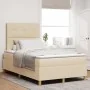 Cama con somier y colchón crema 120x200 cm tela von , Betten und Lattenroste - Ref: Foro24-3339614, Preis: 430,11 €, Rabatt: %