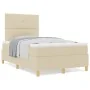 Cama con somier y colchón crema 120x200 cm tela von , Betten und Lattenroste - Ref: Foro24-3339614, Preis: 430,11 €, Rabatt: %