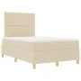 Cama con somier y colchón crema 120x200 cm tela von , Betten und Lattenroste - Ref: Foro24-3339614, Preis: 430,11 €, Rabatt: %