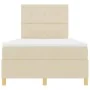 Cama con somier y colchón crema 120x200 cm tela von , Betten und Lattenroste - Ref: Foro24-3339614, Preis: 430,11 €, Rabatt: %