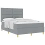 Cama Box Spring con Colchón Gris Claro 140x190 cm Tela | Foro24.es | Tu tienda online para hogar, jardín y más Foro24.es