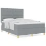 Cama Box Spring con Colchón Gris Claro 140x190 cm Tela | Foro24.es | Tu tienda online para hogar, jardín y más Foro24.es
