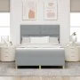 Cama Box Spring con Colchón Gris Claro 140x190 cm Tela | Foro24.es | Tu tienda online para hogar, jardín y más Foro24.es