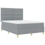 Cama Box Spring con Colchón Gris Claro 140x190 cm Tela | Foro24.es | Tu tienda online para hogar, jardín y más Foro24.es