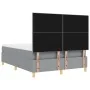 Cama Box Spring con Colchón Gris Claro 140x190 cm Tela | Foro24.es | Tu tienda online para hogar, jardín y más Foro24.es