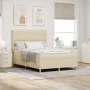 Cama con somier y colchón Crema 140x190 cm Tela | Foro24.es | Tu tienda online para hogar, jardín y más Foro24.es