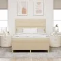 Cama con somier y colchón Crema 140x190 cm Tela | Foro24.es | Tu tienda online para hogar, jardín y más Foro24.es