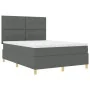 Cama con Sommier con Colchón Gris Oscuro 140x200 cm Tela | Foro24.es | Tu tienda online para hogar, jardín y más Foro24.es