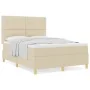 Cama con Somier y Colchón Crema 160x200 cm Tela by , Beds and slatted bases - Ref: Foro24-3339635, Price: 600,70 €, Discount: %