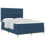 Cama Box Spring con Colchón Azul 160x200 cm Tela | Foro24.es | Tu tienda online para hogar, jardín y más Foro24.es