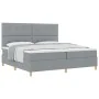 Cama con somier y colchón gris claro 200x200 cm tela de , Camas y somieres - Ref: Foro24-3339644, Precio: 670,09 €, Descuento: %