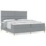 Cama con somier y colchón gris claro 200x200 cm tela de , Camas y somieres - Ref: Foro24-3339644, Precio: 670,09 €, Descuento: %