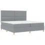 Cama con somier y colchón gris claro 200x200 cm tela de , Camas y somieres - Ref: Foro24-3339644, Precio: 670,09 €, Descuento: %
