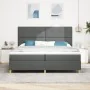 Cama con Box Spring y Colchón Gris Oscuro 200x200 cm Tela | Foro24.es | Tu tienda online para hogar, jardín y más Foro24.es