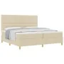 Cama con Box Spring y Colchón Crema 200x200 cm Tela | Foro24.es | Tu tienda online para hogar, jardín y más Foro24.es