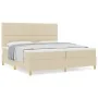 Cama con Box Spring y Colchón Crema 200x200 cm Tela | Foro24.es | Tu tienda online para hogar, jardín y más Foro24.es