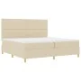Cama con Box Spring y Colchón Crema 200x200 cm Tela | Foro24.es | Tu tienda online para hogar, jardín y más Foro24.es
