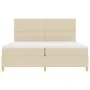 Cama con Box Spring y Colchón Crema 200x200 cm Tela | Foro24.es | Tu tienda online para hogar, jardín y más Foro24.es