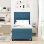 Cama con Somier y Colchón Azul Oscuro 90x200 cm Terciopelo de , Camas y somieres - Ref: Foro24-3339810, Precio: 358,46 €, Des...