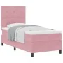 Cama con somier y colchón Rosa 100x200 cm Terciopelo by , Beds and slatted bases - Ref: Foro24-3339817, Price: 332,86 €, Disc...
