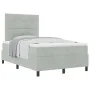 Cama con Somier y Colchón Gris Claro 120x200 cm Terciopelo by , Beds and slatted bases - Ref: Foro24-3339824, Price: 425,36 €...