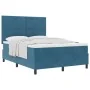 Cama Box Spring con Colchón Azul Oscuro 140x190 cm Terciopelo von , Betten und Lattenroste - Ref: Foro24-3339834, Preis: 500,...