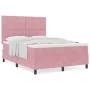 Cama Box Spring con colchón Rosa 140x190 cm Terciopelo | Foro24.es | Tu tienda online para hogar, jardín y más Foro24.es