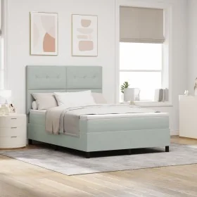 Cama con somier box spring y colchón Gris Claro