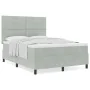 Cama con somier box spring y colchón Gris Claro 140x200 cm Terciopelo | Foro24.es | Tu tienda online para hogar, jardín y más Foro24.es