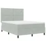 Cama con somier box spring y colchón Gris Claro 140x200 cm Terciopelo | Foro24.es | Tu tienda online para hogar, jardín y más Foro24.es