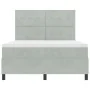Cama con somier box spring y colchón Gris Claro 140x200 cm Terciopelo | Foro24.es | Tu tienda online para hogar, jardín y más Foro24.es