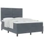 Cama Box Spring con Colchón Gris Oscuro 160x200 cm Terciopelo | Foro24.es | Tu tienda online para hogar, jardín y más Foro24.es