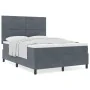 Cama Box Spring con Colchón Gris Oscuro 160x200 cm Terciopelo | Foro24.es | Tu tienda online para hogar, jardín y más Foro24.es