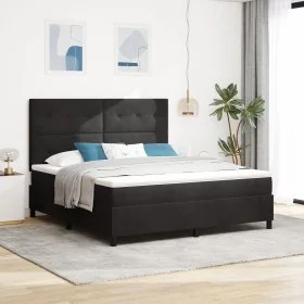 Cama Box Spring con Colchón Negro Super Rey