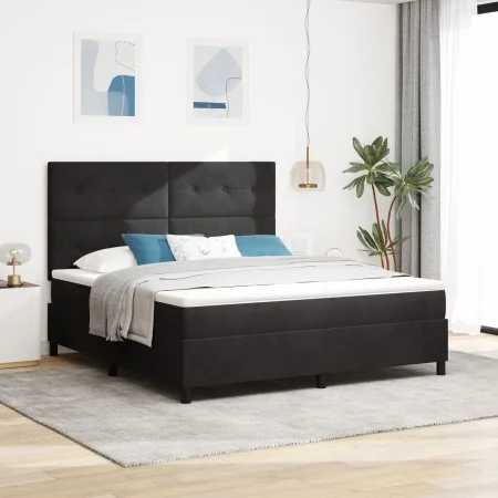 Cama Box Spring con Colchón Negro Super Rey Terciopelo | Foro24.es | Tu tienda online para hogar, jardín y más Foro24.es