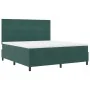 Cama con somier y colchón verde oscuro de tamaño súper king de terciopelo | Foro24.es | Tu tienda online para hogar, jardín y más Foro24.es