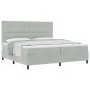 Cama Box Spring con Colchón Gris Claro 200x200 cm Terciopelo by , Beds and slatted bases - Ref: Foro24-3339854, Price: 641,14...