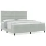 Cama Box Spring con Colchón Gris Claro 200x200 cm Terciopelo by , Beds and slatted bases - Ref: Foro24-3339854, Price: 641,14...