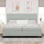 Cama Box Spring con Colchón Gris Claro 200x200 cm Terciopelo by , Beds and slatted bases - Ref: Foro24-3339854, Price: 641,14...