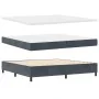 Cama con somier y colchón Gris oscuro 200x200 cm Terciopelo von , Betten und Lattenroste - Ref: Foro24-3339855, Preis: 630,24...