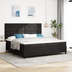 Cama Box Spring con colchón Negro 200x200 cm