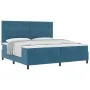 Cama Box Spring con Colchón Azul Oscuro 200x200 cm Terciopelo | Foro24.es | Tu tienda online para hogar, jardín y más Foro24.es